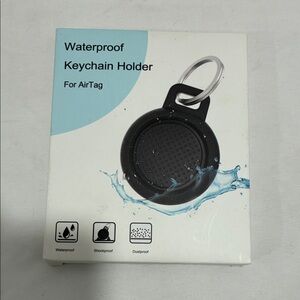 Waterproof Black Keychain AirTag Holder